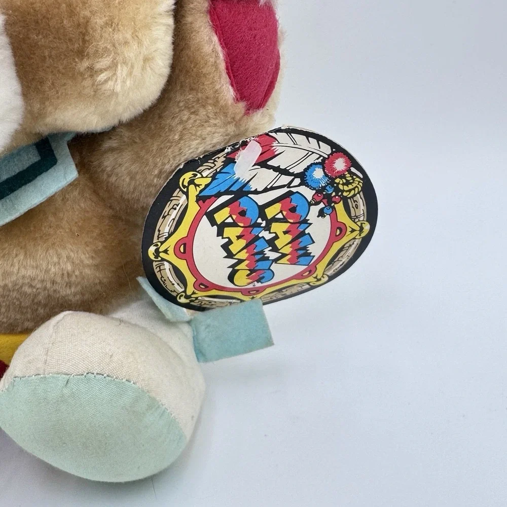 VTG 1985 Applause Hanna Barbera PAW PAWS Brave‎ Paw Indian Bear Stuffed Plush 9